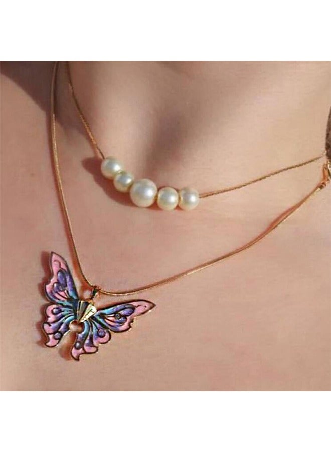 بيوند قلادة فراشة، قلادة بسيطة من المجوهرات للفتيات المراهقات (وردي) - Image 2