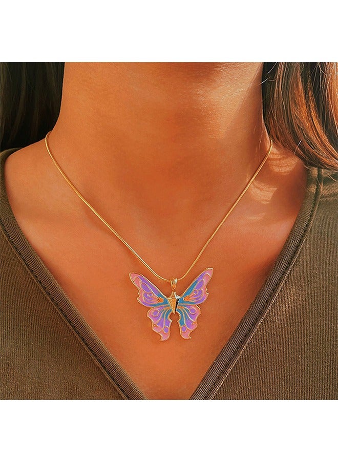 بيوند قلادة فراشة، قلادة بسيطة من المجوهرات للفتيات المراهقات (وردي) - Image 3