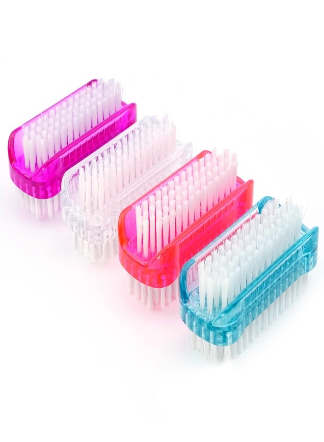 Nufiwra فرشاة أظافر 4 قطع لتنظيف الأظافر، فرشاة تنظيف الأظافر متعددة الوظائف ذات جانبين، فرشاة تنظيف أظافر محمولة لتنظيف الجلد المحيط بالأظافر والأظافر وأصابع القدم - Image 1