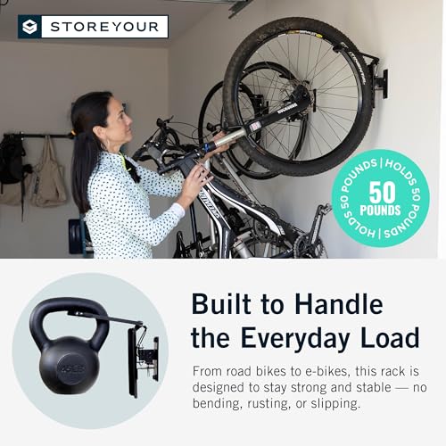 StoreYourBoard 4-Bike Swivel Rack – Wall Mounted Garage Bike Storage, Vertical Hanger with 120° Swing Design & Stopper, Space-Saving Indoor Wall Mount – Fits Kids Bikes, BMX & More – Black - Image 5