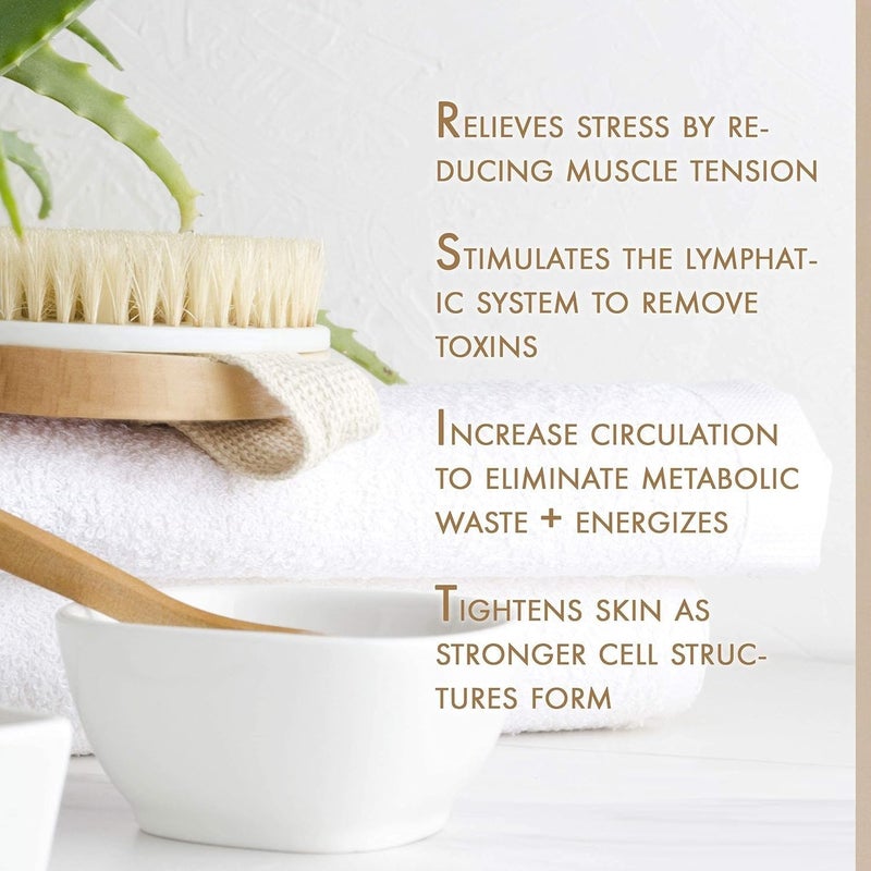 Valkyrie فرشاة الجسم الجافة VALKYRIE لتحسين الدورة الدموية وصحة وجمال البشرة بشعيرات طبيعية | إزالة الجلد الميت والسموم، علاج السيلوليت، تقشير، تحفيز الدورة الدموية - Image 4