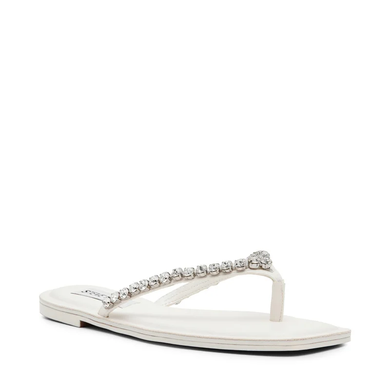 Steve Madden Kustom Women's White Flat Sandals