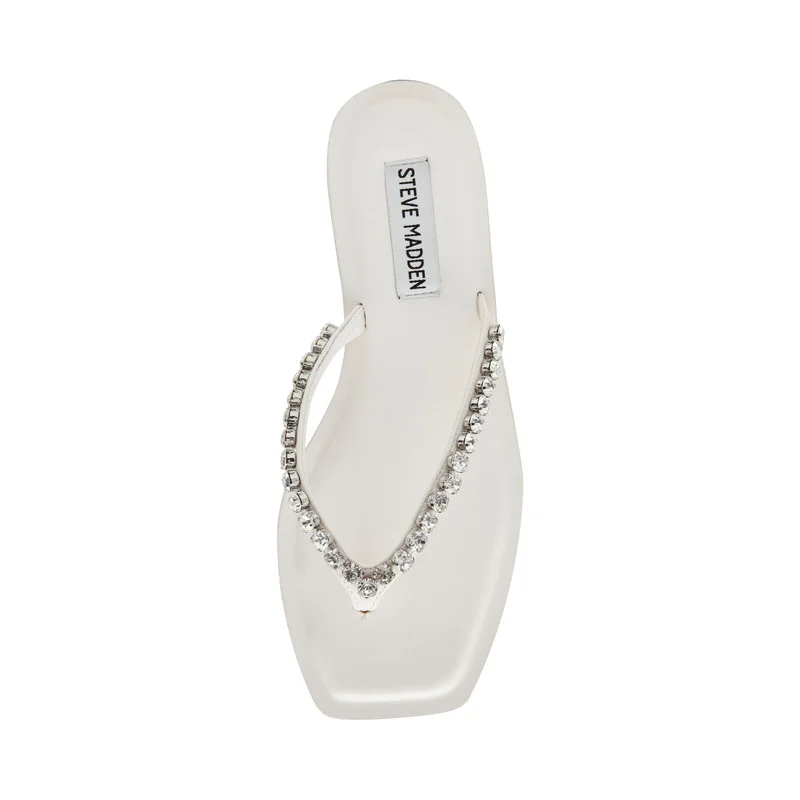 Steve Madden  Steve Madden Kustom Women's White Flat Sandals for Women | Best Price UAE