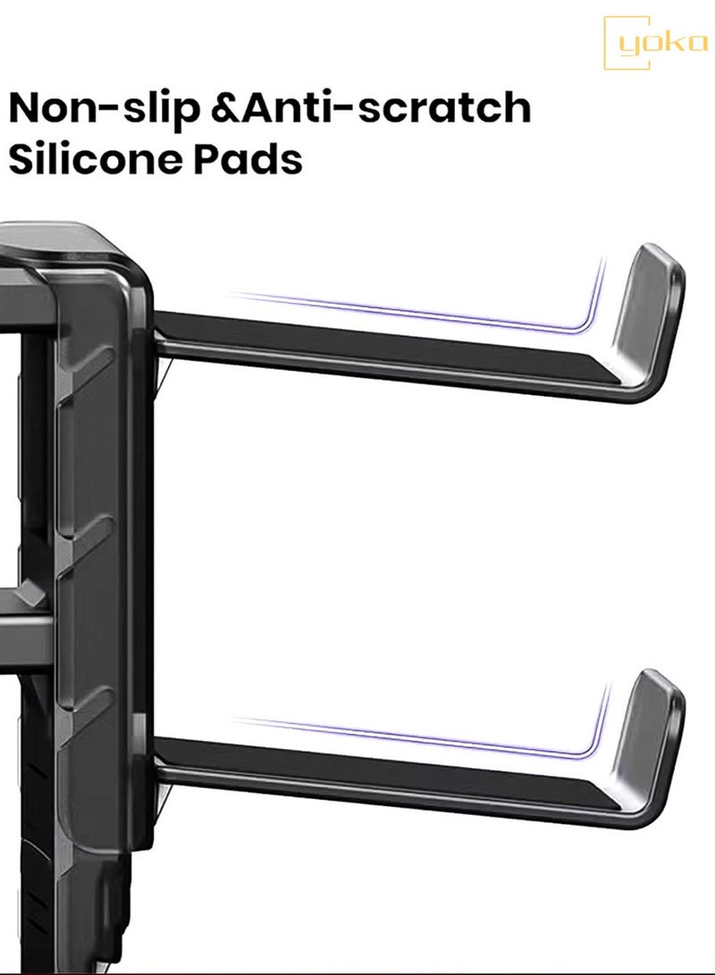 يوكا ثلاثة في واحد لعبة كمبيوتر سماعة وحدة تحكم قوس ، قوس سماعة مع 360 درجة التناوب المضادة للانزلاق كليب واثنين من وحدة تحكم قوس ، لعبة عالمية التبعي مدير وحدة تحكم ، سماعة كابل - Image 3