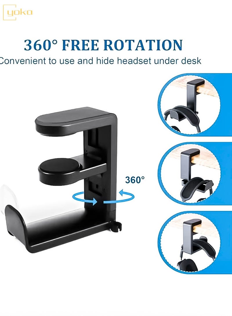 يوكا ثلاثة في واحد لعبة كمبيوتر سماعة وحدة تحكم قوس ، قوس سماعة مع 360 درجة التناوب المضادة للانزلاق كليب واثنين من وحدة تحكم قوس ، لعبة عالمية التبعي مدير وحدة تحكم ، سماعة كابل - Image 5