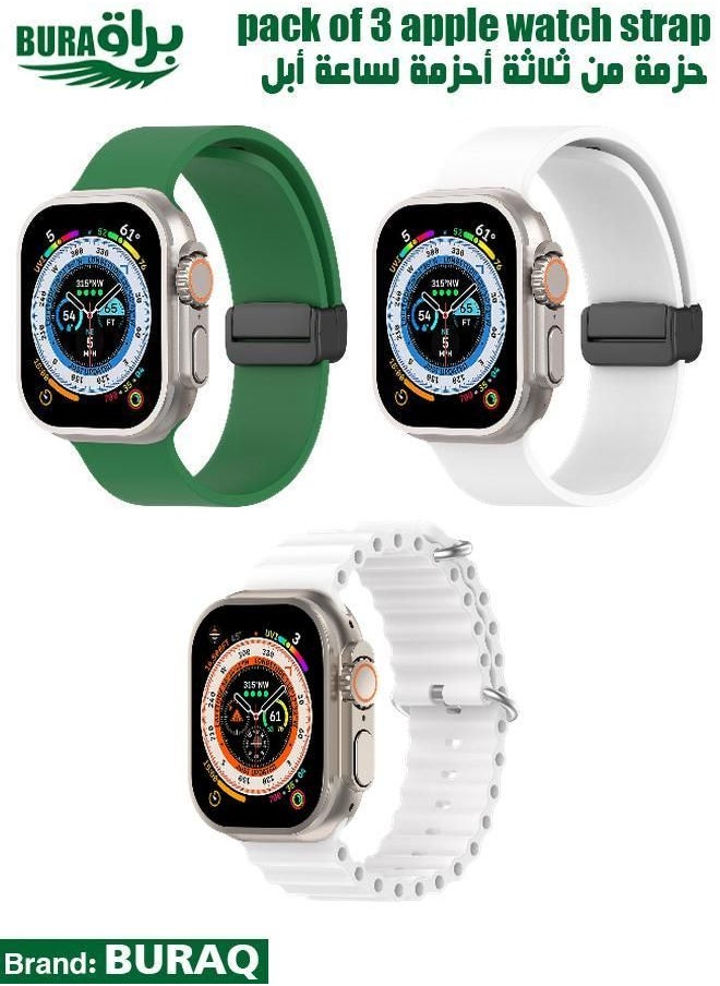 BURAQ - Apple Watch Band Strap For Apple Watch Ultra 2/Ultra 49mm, Series 10 46mm, 9/8/7 45mm, SE2/SE/6/5/4 44mm, 3/2/1 42mm - Image 1