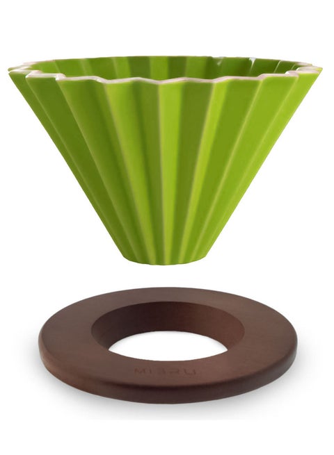 Ceramic Coffee Dripper Origami Style Cone Filter Cup Reusable Pour Over Cafe Dripper for Home Office Restaurants 1 To 2 Cups