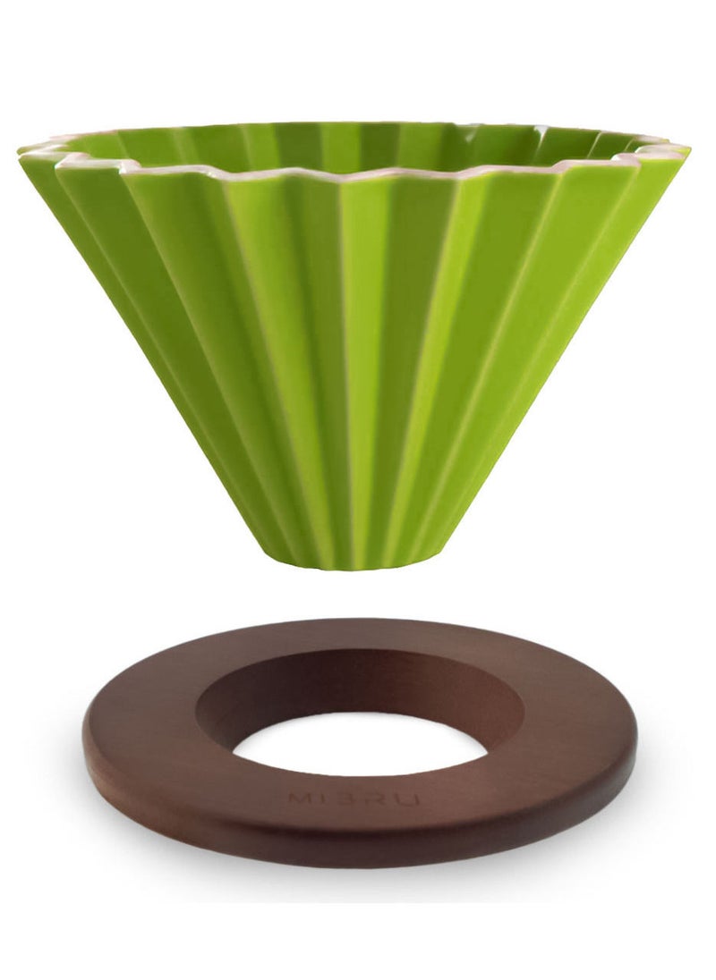 MIBRU Ceramic Coffee Dripper Origami Style Cone Filter Cup Reusable Pour Over Cafe Dripper for Home Office Restaurants 1 To 2 Cups  - Image 1