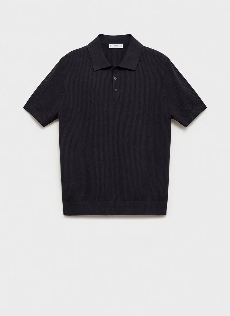 Mango Man  Ribbed knit polo shirt for Men | Best Price UAE