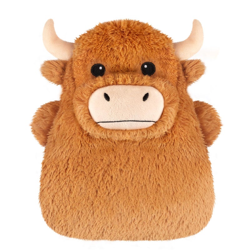 SUZZIPAD Highland Cow Microwavable Heating Pads for Belly, Neck & Shoulders, Heatable Plush with Moist Heat, Removable Plush Cover, Unscented Natural Fill, Adorable Surprise Present, 7.8" x 10.6", 1.2 lb - Image 1