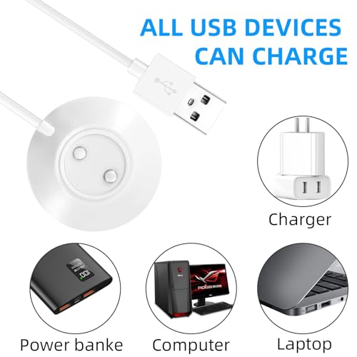 MASKEOBAP Only-12mm Magnetic USB Rose Charger Cable, Replacement Charging Cord for Bluetooth Devices, Headphones, Earbuds (12mm Rose Port) - Image 5