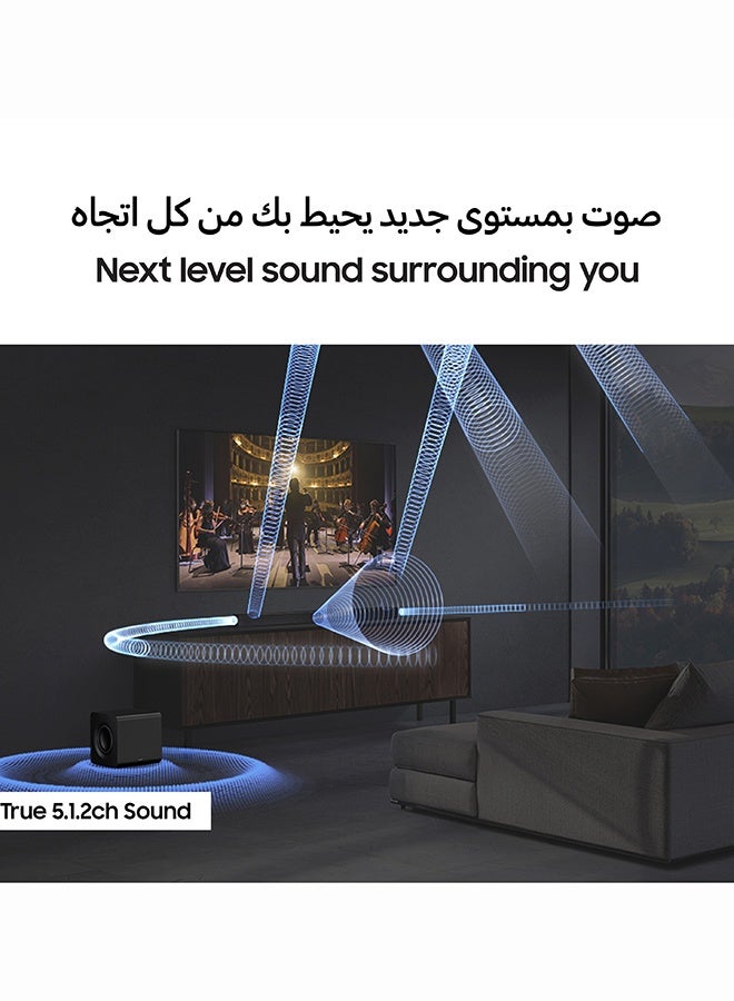 سامسونج Samsung, Q800H sound bar, 5.1.2Ch, wireless Dolby Atmos, Q-Symphony HW-Q800H/SA black - Image 3