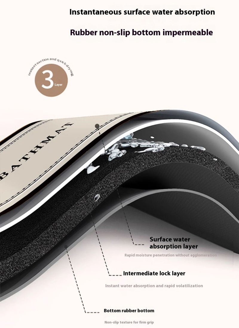 شاربدو سجادة أرضية بسيطة وناعمة من طين الدياتوم ماصة للماء وسريعة الجفاف وغير قابلة للانزلاق مناسبة للحمام والمرحاض وسجاد منطقة المدخل 40*60 سم - Image 2