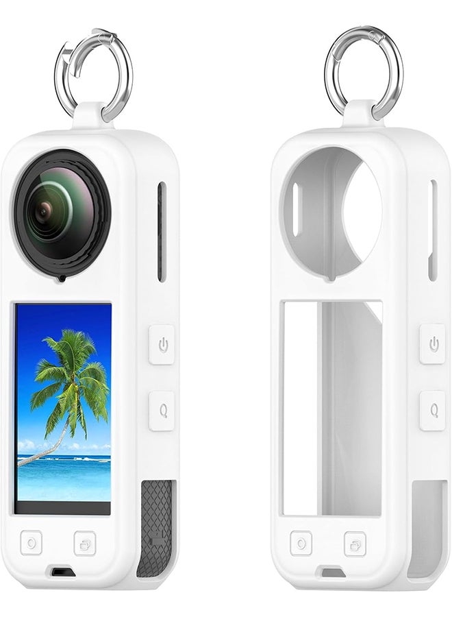 O Ozone Compatible Case for Insta360 X5 | Silicone Carrying Case  Anti-drop Protective Accessories Cover for Insta360 X5 Action Camera Accessories- White - Image 1