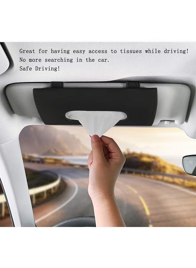 Car Visor Tissue Holder, Sun Visor Napkin Holder Backseat Tissue Case, Premium Car Tissue Box for car, Mask Holder for Car Visor - Image 5