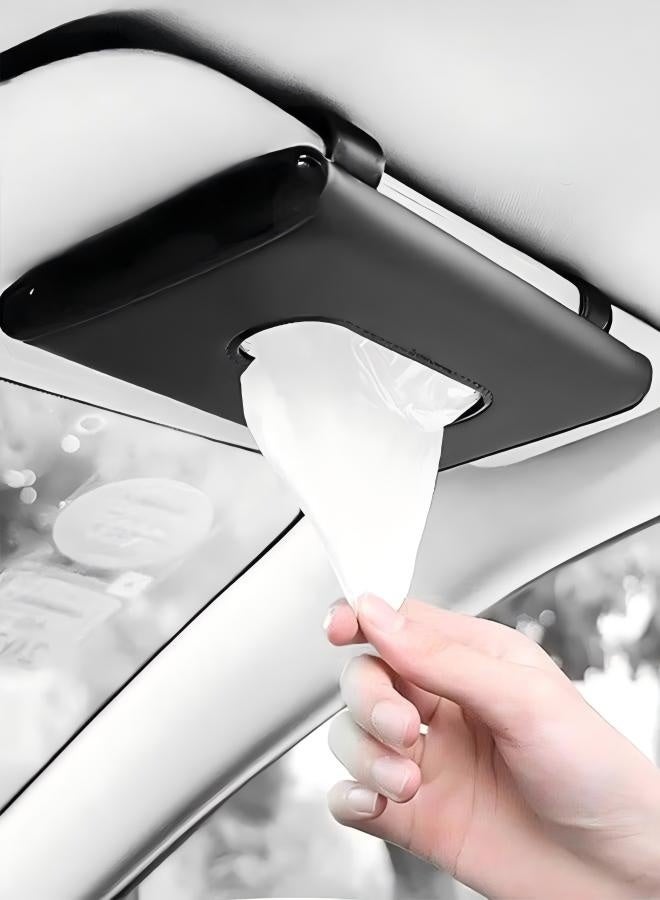 Car Visor Tissue Holder, Sun Visor Napkin Holder Backseat Tissue Case, Premium Car Tissue Box for car, Mask Holder for Car Visor - Image 1