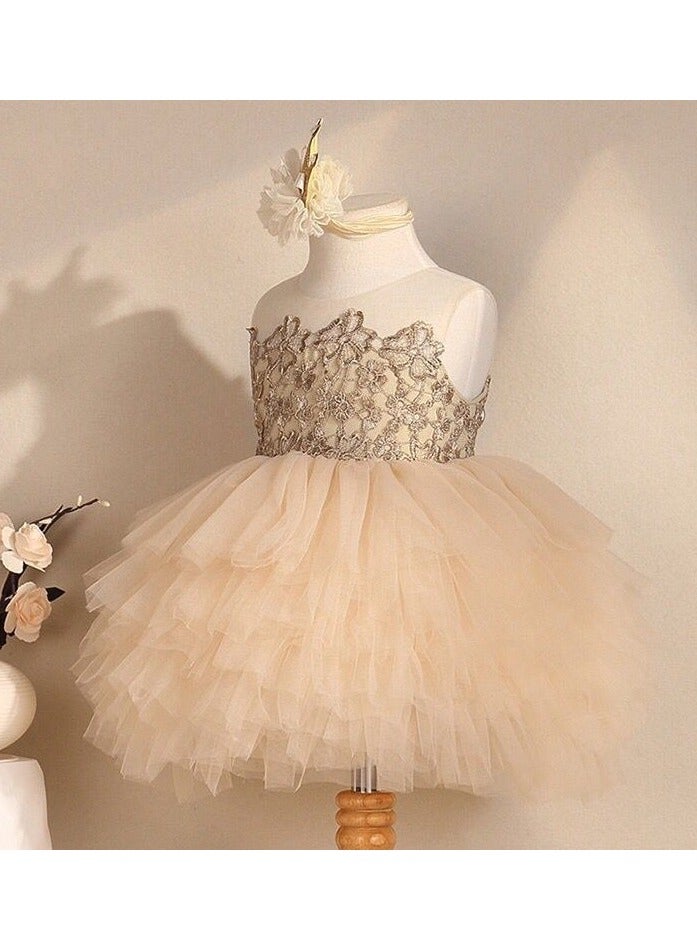 A.M Girls' One-Year-Old Dresses, Old Princess Dress Dresses Children's Costumes Puff Skirts - Image 2