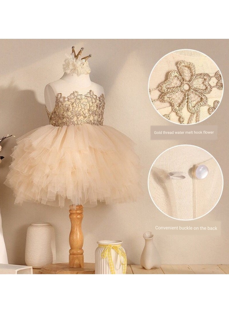 A.M Girls' One-Year-Old Dresses, Old Princess Dress Dresses Children's Costumes Puff Skirts - Image 4