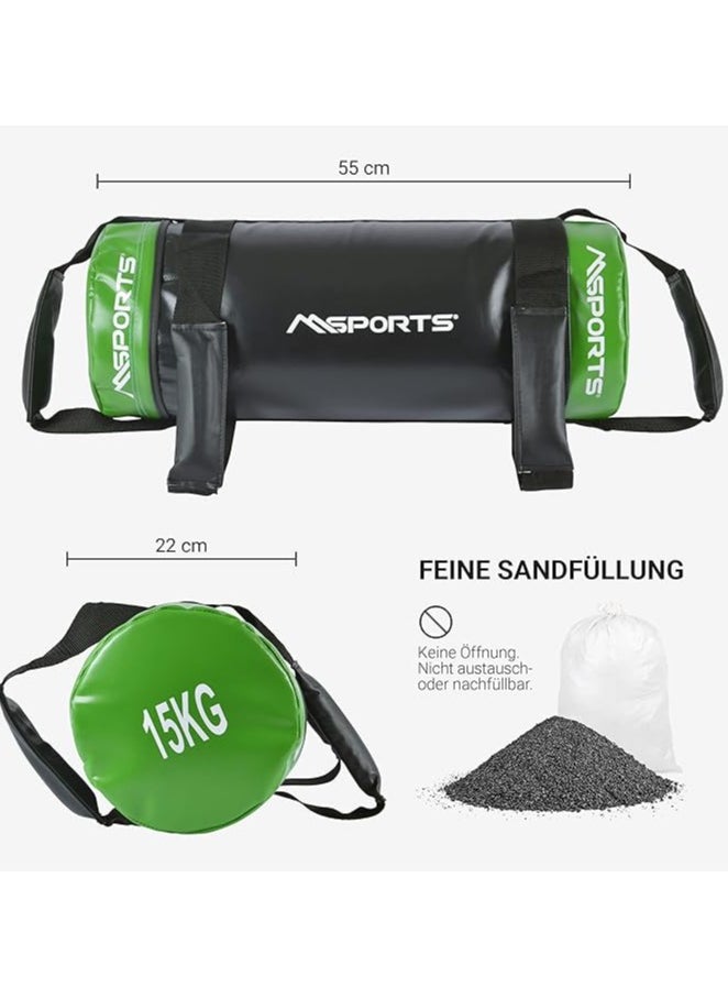 null - حقيبة اللياقة البدنية MSPORTS Power Bag Premium 5-30 كجم - حقيبة رمل لحقيبة وزن اللياقة البدنية الوظيفية - Image 1