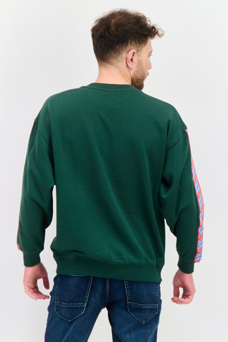 Wrangler Men Crew Neck Long Sleeve Graphic Print Sweatshirt, Green - Image 3