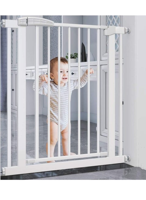 Auto Close Safety Gate, Extra Tall Wide Durable Baby Gate Fence Barrier Dog Gate with Easy Walk-Thru Child Gate for Stairs, Doorways Safety Gate (75 - 82 cm)