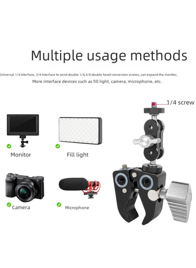 C- Shaped Crab Clamp Desktop Fixed Metal Strong Clamp Universal Strange Hand Magic Arm Bracket Photography Accessories - Image 4