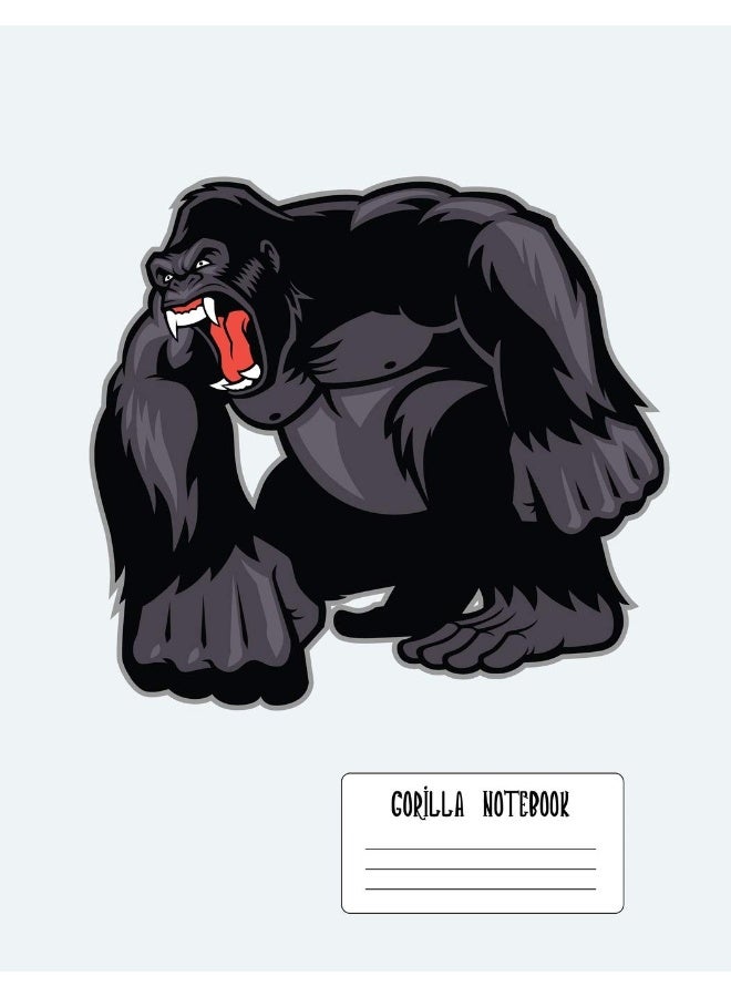 Gorilla Notebook: Blank Lined Journal Notebook, Cute Animal Notebook, for Girls or Boys, 8.5 x 11 lined 110 pages, for kids school students and teachers  - Image 1