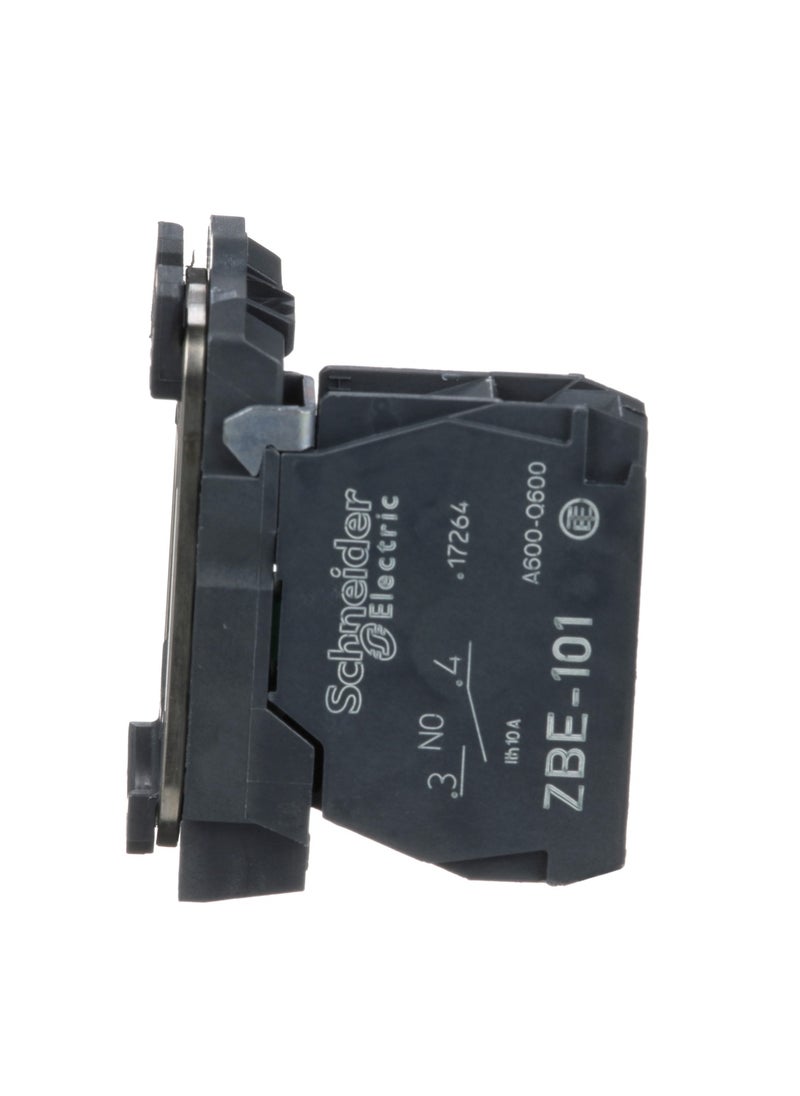 Schneider Electric ZB5AZ101 Single contact block with body/fixing collar One NO screw clamp terminal  - Image 1