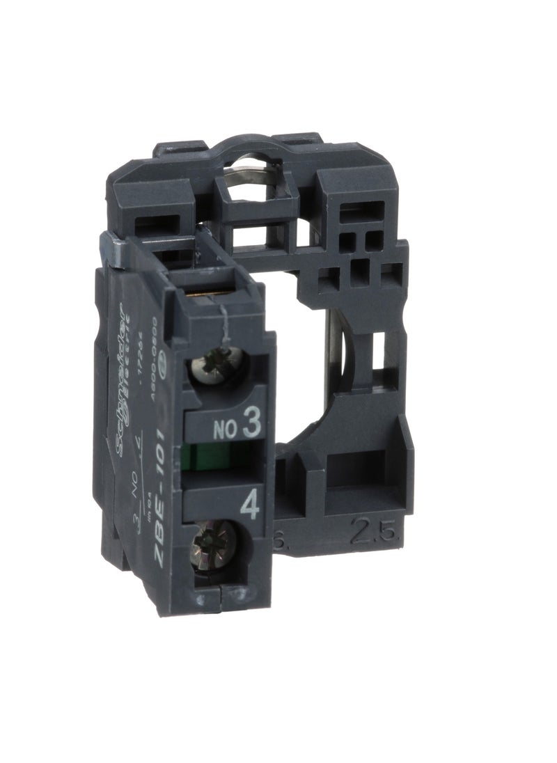Schneider Electric ZB5AZ101 Single contact block with body/fixing collar One NO screw clamp terminal  - Image 4