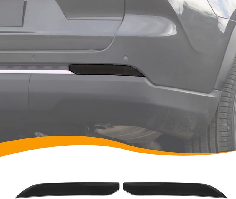 Hoolcar Rear Fog Light Trim Bezel Frame Decor for Jeep Grand Cherokee 2022-2024, Smoked Black, 2PCs - Image 1