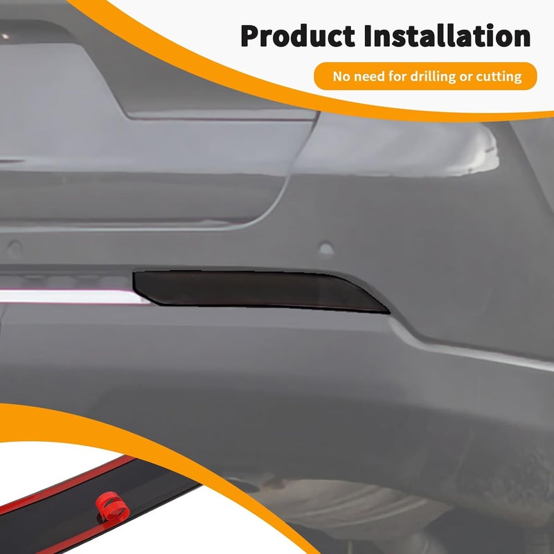 Hoolcar Rear Fog Light Trim Bezel Frame Decor for Jeep Grand Cherokee 2022-2024, Smoked Black, 2PCs - Image 5