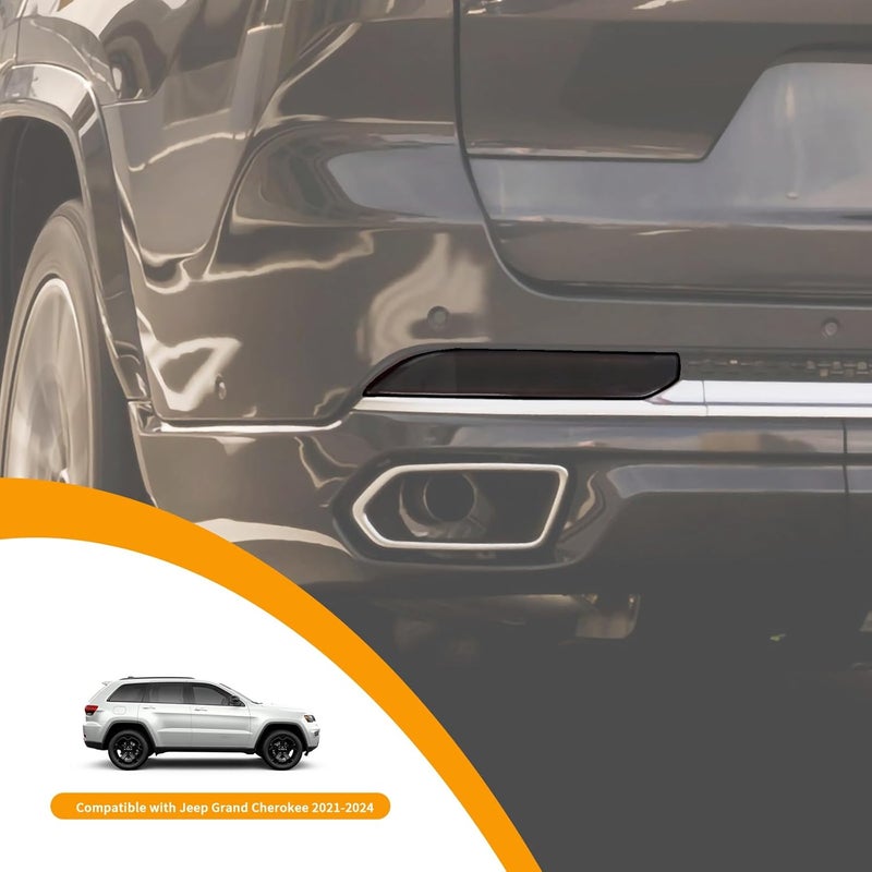 Hoolcar Rear Fog Light Trim Bezel Frame Decor for Jeep Grand Cherokee 2022-2024, Smoked Black, 2PCs - Image 3