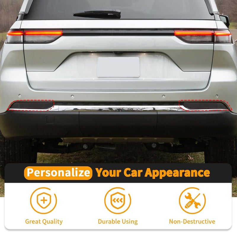Hoolcar Rear Fog Light Trim Bezel Frame Decor for Jeep Grand Cherokee 2022-2024, Smoked Black, 2PCs - Image 4