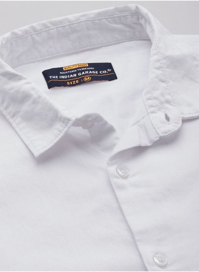 The Indian Garage Co Men Regular Fit Placement Embroidered Full Sleeves Spread Collar Casual Shirt  - Image 4