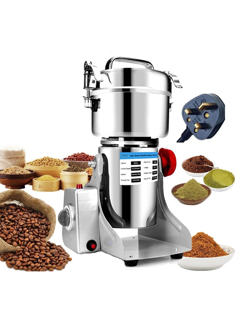 عربست 1800W طاحونة القهوة الكهربائية الحبوب,طاحونة فائقة الدقة للأعشاب / التوابل / المكسرات / الحبوب 30s طحن سريع مع حماية التحميل الزائد وموقت 5 دقايق,آلة القهوة الغذائية الجافة للقمح,28000RPM(القدرة: 0.8 كيلوغرام) - Image 1