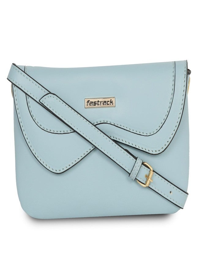 Fastrack Women's & Girl's Solid Wallet with Detachable Sling Strap | Made of PU Material,Blue - Image 2