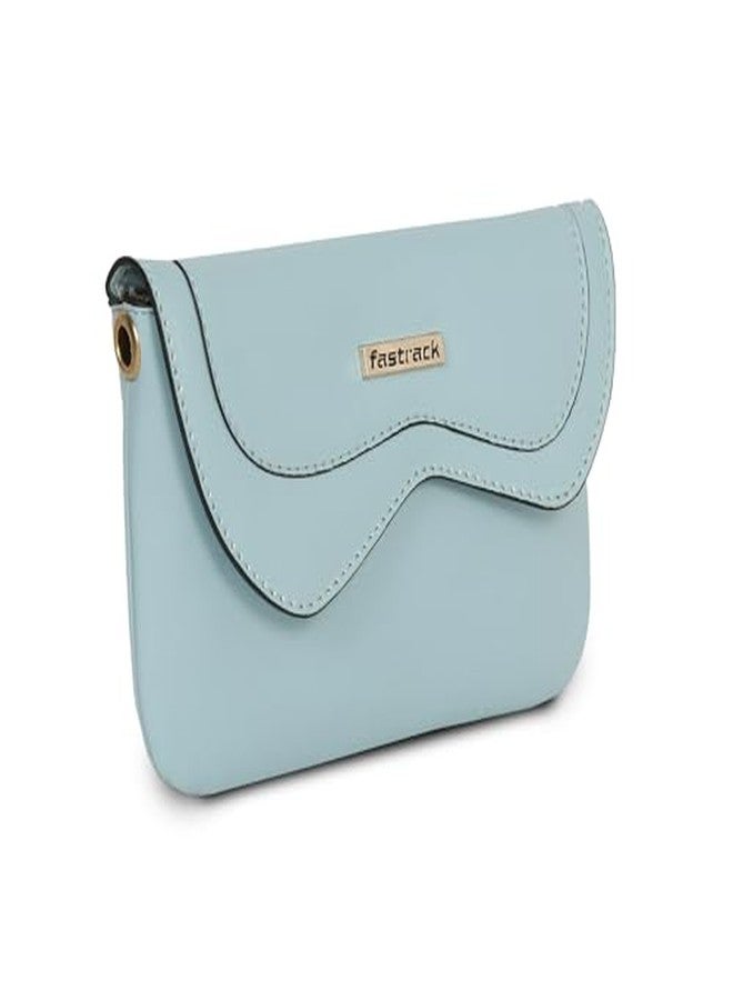 Fastrack Women's & Girl's Solid Wallet with Detachable Sling Strap | Made of PU Material,Blue - Image 3
