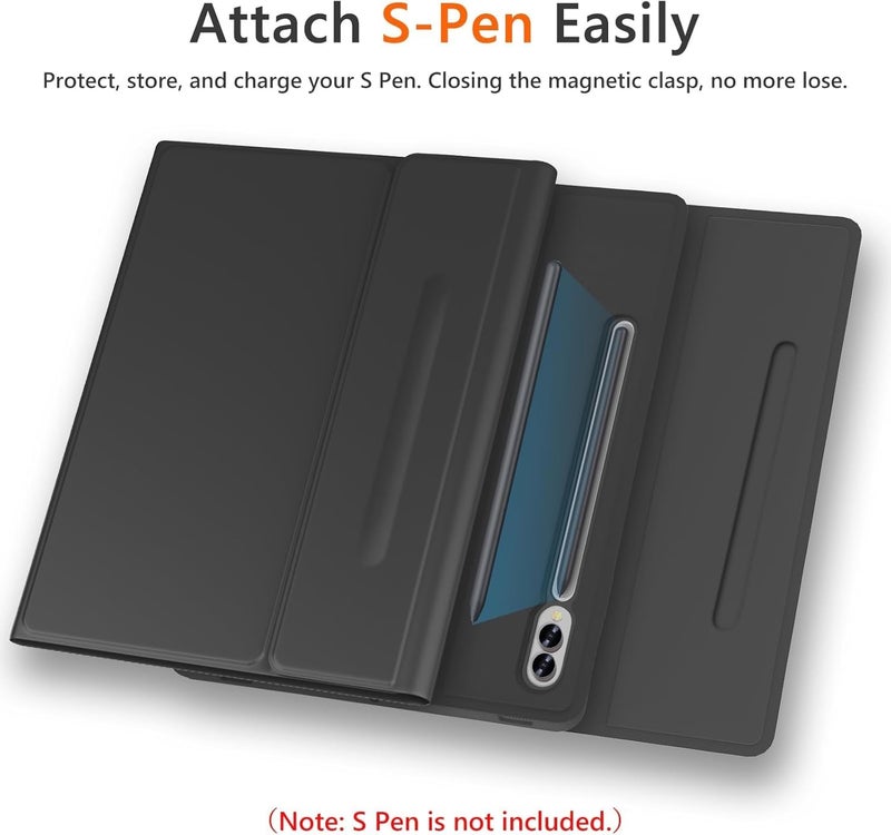 typecase حافظة لوحة المفاتيح لجهاز سامسونج جالاكسي تاب S10+ وS9+ وS9 FE+ (12.4 بوصة) مع حامل S-Pen، 3 زوايا عرض، غطاء لوحة مفاتيح بلوتوث لاسلكي قابل للفصل مغناطيسيًا (لا يناسب S10 FE+)  - Image 5