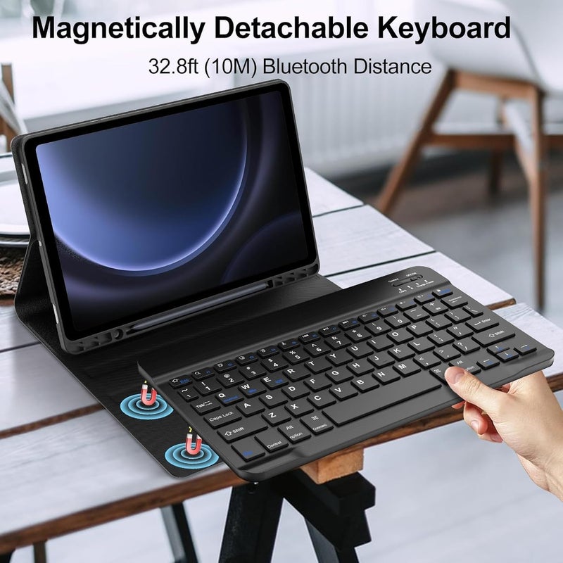 typecase حافظة لوحة المفاتيح لجهاز سامسونج جالاكسي تاب S10+ وS9+ وS9 FE+ (12.4 بوصة) مع حامل S-Pen، 3 زوايا عرض، غطاء لوحة مفاتيح بلوتوث لاسلكي قابل للفصل مغناطيسيًا (لا يناسب S10 FE+)  - Image 4