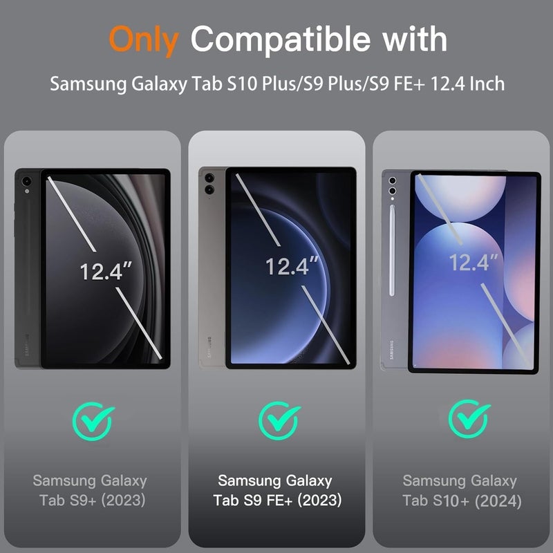 typecase حافظة لوحة المفاتيح لجهاز سامسونج جالاكسي تاب S10+ وS9+ وS9 FE+ (12.4 بوصة) مع حامل S-Pen، 3 زوايا عرض، غطاء لوحة مفاتيح بلوتوث لاسلكي قابل للفصل مغناطيسيًا (لا يناسب S10 FE+)  - Image 3