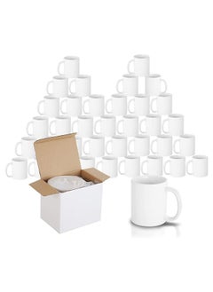 Signzworld Sublimation Mugs 11Oz Blank Plain White Large Handle Coffee Mug With Gift Boxes (Pack Of 48)