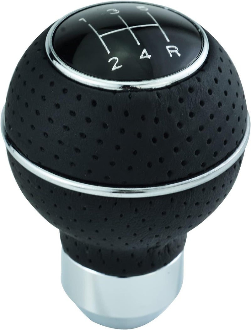 aakichi 5 Speed Shifter Knob Ball Transmission Handle Car PU Leather Gear Stick Knob for Most Manual Automotive Vehicles (Silver Circle) - Image 1