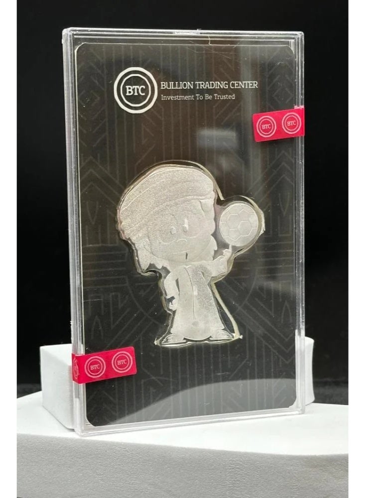 بي تي سي سبيكة فضة عبود بوزن 100 غرام من البيتكوين - Image 1