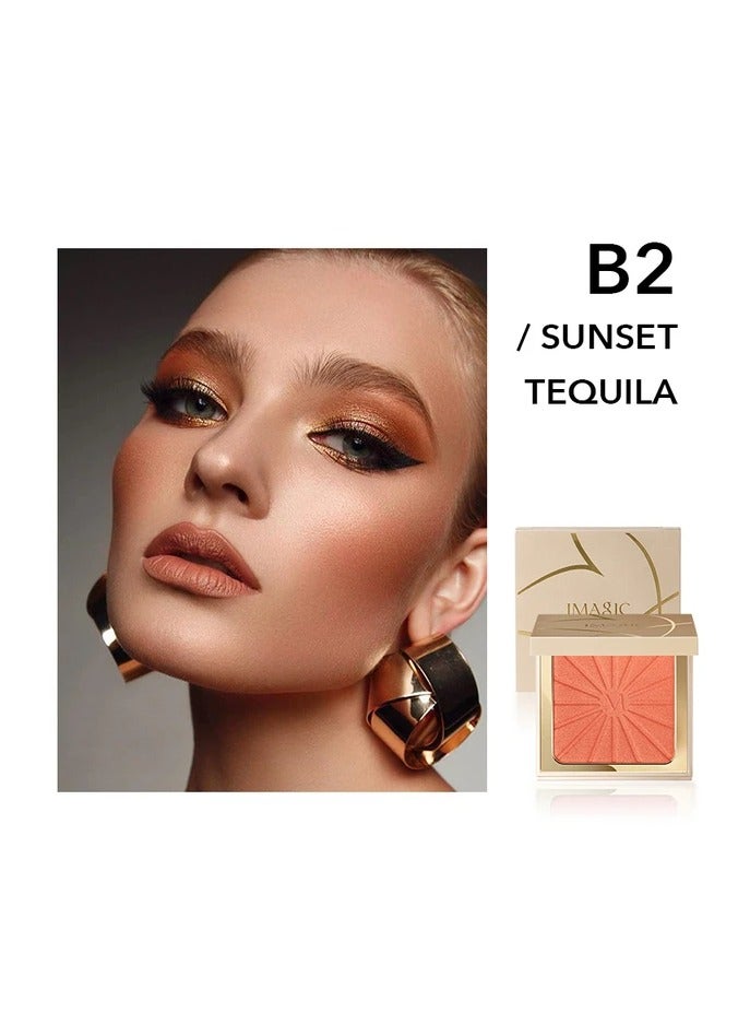 IMAGIC Radiant Highlighter & Blusher Palette | Illuminate & Add a Natural Flush | Buildable, Blendable Glow for All Skin Tones (B2 SUNSET TEQUILA)
