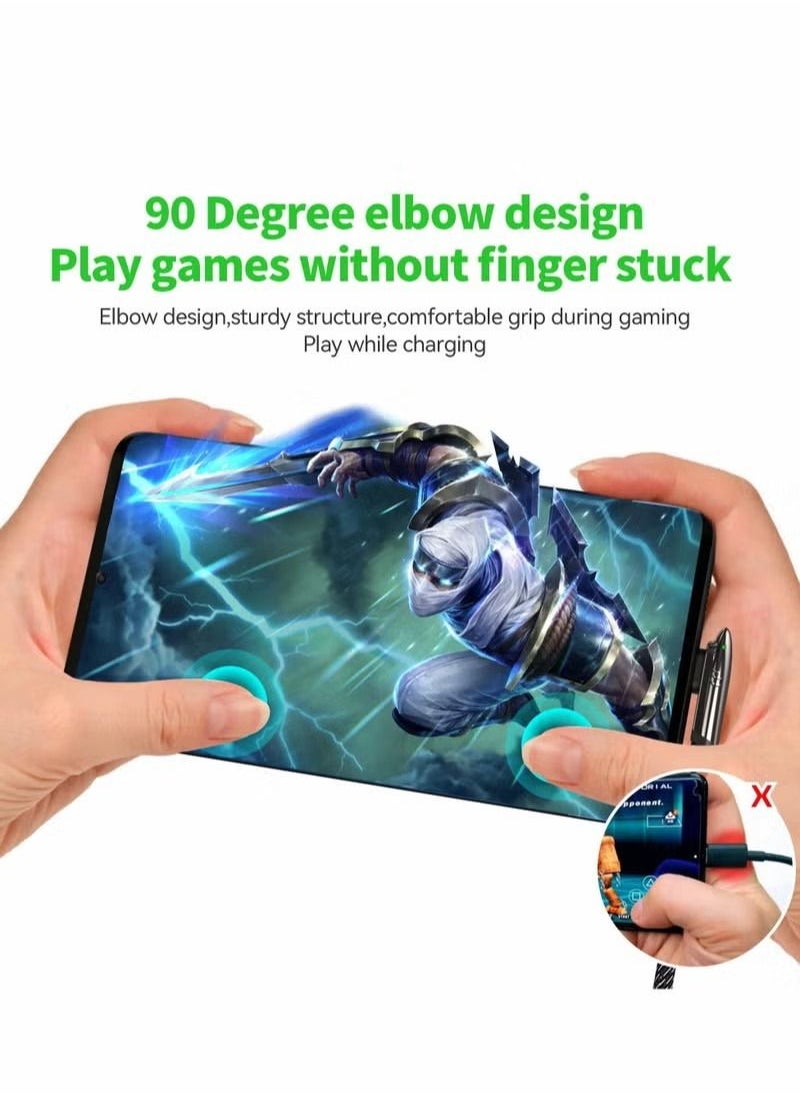 Generic - USB C Cable Right Angle 90 Degree Cable 6ft + 4ft【66W】Game Design Right Angle USB C Cable L Shape USB to Type C Elbow Quick Charging and Data Transfer Cord 1.8m Black - Image 1