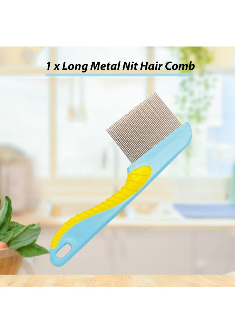 Professional stainless steel lice and nits comb with fine and long teeth ideal for children, adults and pets, to effectively remove dandruff in all types of long and short hair. - Image 2