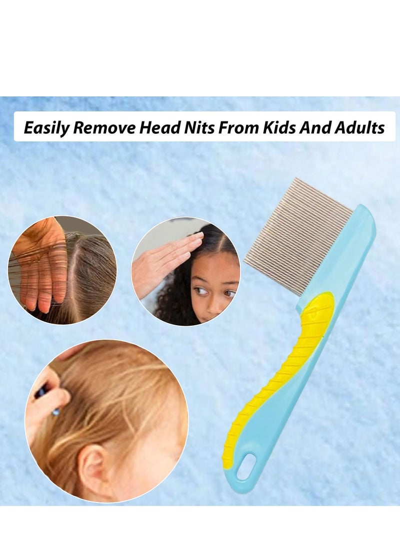 Professional stainless steel lice and nits comb with fine and long teeth ideal for children, adults and pets, to effectively remove dandruff in all types of long and short hair. - Image 3