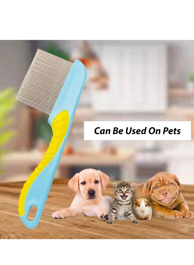 Professional stainless steel lice and nits comb with fine and long teeth ideal for children, adults and pets, to effectively remove dandruff in all types of long and short hair. - Image 4