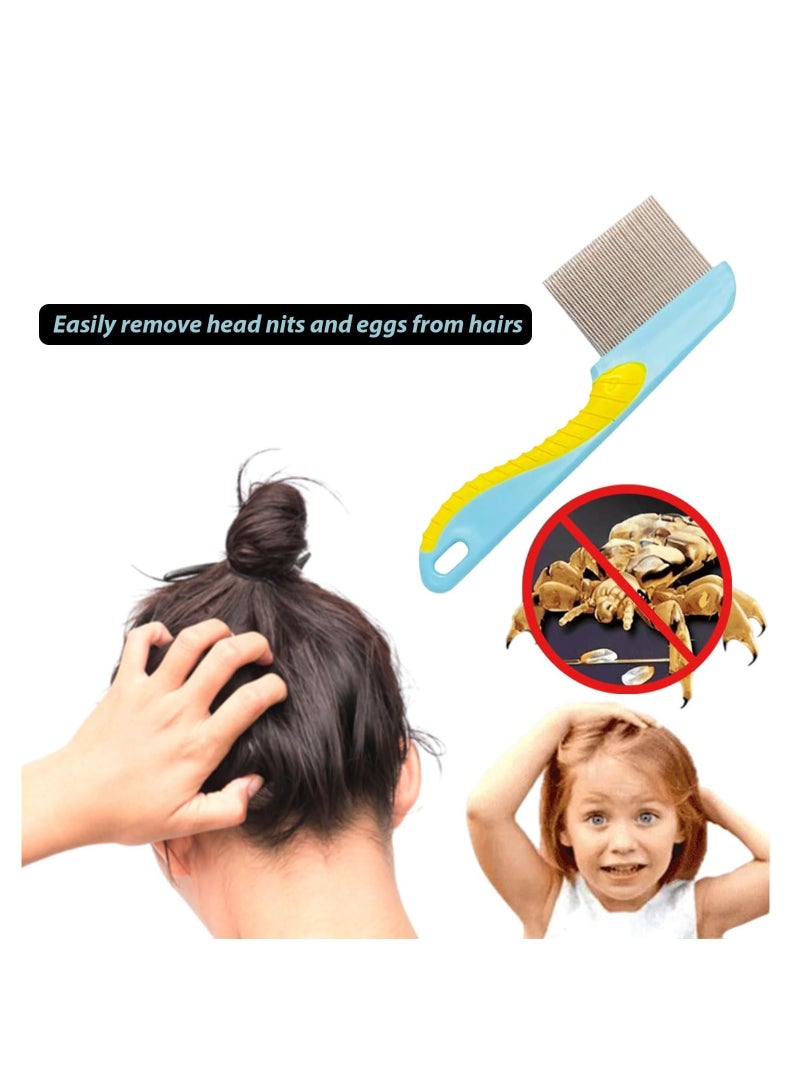 Professional stainless steel lice and nits comb with fine and long teeth ideal for children, adults and pets, to effectively remove dandruff in all types of long and short hair. - Image 5
