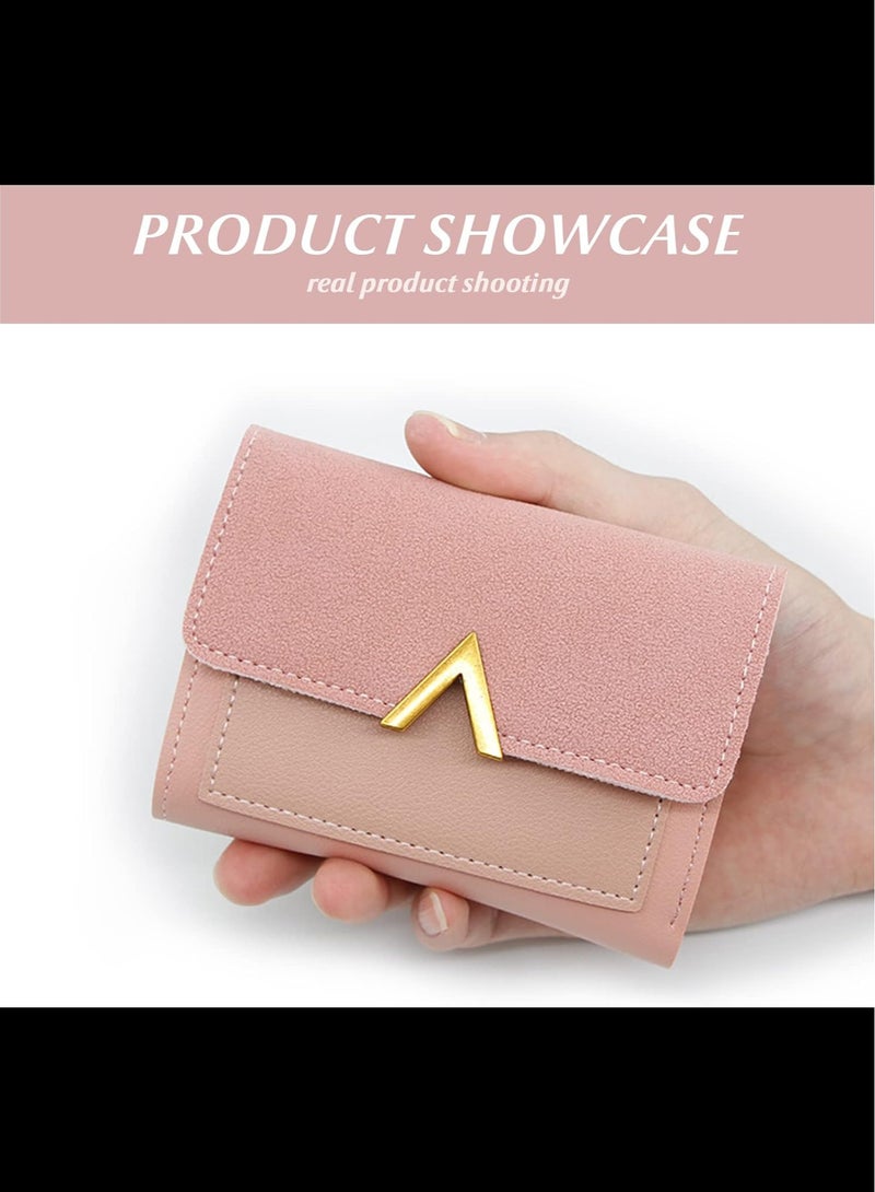 Women's Wallet Small Compact 3 fold Leather purse passport ID Holder with Coin Pocket (pink) - Image 5